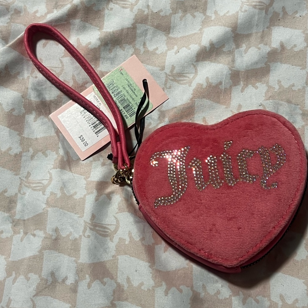 Juicy Couture Pink Heart Wristlet